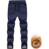 imageGihuo Mens Winter Warm Fleece Pants Sherpa Fleece Lined Jogger Pants Sweatpants01 Navystraight Cuffs