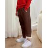imageGihuo Unisex Boys Girls Winter Warm Sherpa Lined Sweatpants JoggerBrown