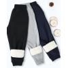 imageGihuo Unisex Boys Girls Winter Warm Sherpa Lined Sweatpants JoggerNavy