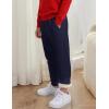 imageGihuo Unisex Boys Girls Winter Warm Sherpa Lined Sweatpants JoggerNavy