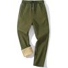 imageGihuo Mens Winter Warm Fleece Pants Sherpa Fleece Lined Jogger Pants Sweatpants01 Armystraight Cuffs
