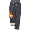 imageGihuo Womens Winter Warm Sherpa Lined Sweatpants Fleece Pants Dark Grey XSmall