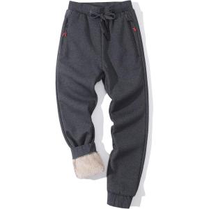 imageGihuo Men Sweatpants Sherpa Fleece Lined Sweatpants Winter Thermal Active Outdoor Sports Track Jogger Pants01 Darkgrey