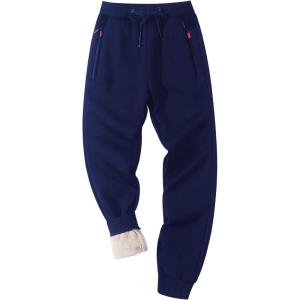 imageGihuo Men Sweatpants Sherpa Fleece Lined Sweatpants Winter Thermal Active Outdoor Sports Track Jogger Pants01 Navy