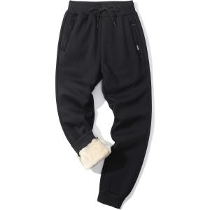 imageGihuo Men Sweatpants Sherpa Fleece Lined Sweatpants Winter Thermal Active Outdoor Sports Track Jogger Pants02 Black