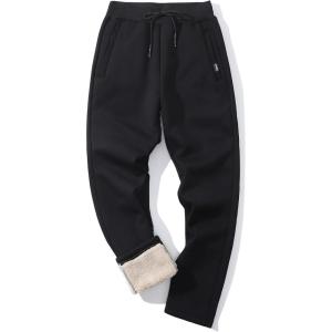 imageGihuo Men Sweatpants Sherpa Fleece Lined Sweatpants Winter Thermal Active Outdoor Sports Track Jogger Pants03 Black