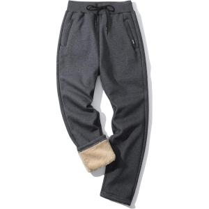 imageGihuo Men Sweatpants Sherpa Fleece Lined Sweatpants Winter Thermal Active Outdoor Sports Track Jogger Pants03 Dark Grey