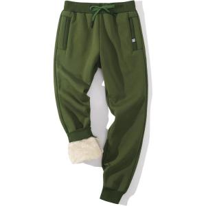 imageGihuo Mens Sherpa Lined Athletic Sweatpants Winter Warm Track Pants01 Armygreenribbed Cuffs