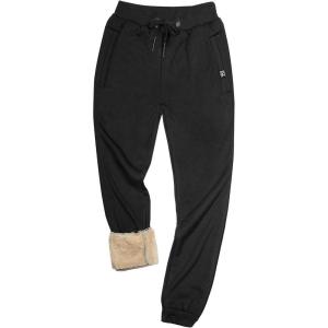 imageGihuo Mens Sherpa Lined Athletic Sweatpants Winter Warm Track Pants01 Blackribbed Cuffs