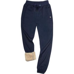imageGihuo Mens Sherpa Lined Athletic Sweatpants Winter Warm Track Pants01 Navyribbed Cuffs