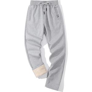 imageGihuo Mens Sherpa Lined Athletic Sweatpants Winter Warm Track Pants02 Lightgreystraight Cuffs