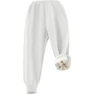 imageGihuo Unisex Boys Girls Winter Warm Sherpa Lined Sweatpants JoggerWhite