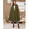 imageGihuo Cape Poncho Womens Hooded Maxi Cloak Coat Winter Warm Long Cloak Cosplay Costumes OuterwearArmy Green