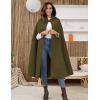 imageGihuo Cape Poncho Womens Hooded Maxi Cloak Coat Winter Warm Long Cloak Cosplay Costumes OuterwearArmy Green