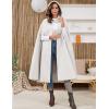 imageGihuo Cape Poncho Womens Hooded Maxi Cloak Coat Winter Warm Long Cloak Cosplay Costumes OuterwearBeige