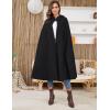 imageGihuo Cape Poncho Womens Hooded Maxi Cloak Coat Winter Warm Long Cloak Cosplay Costumes OuterwearBlack