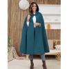 imageGihuo Cape Poncho Womens Hooded Maxi Cloak Coat Winter Warm Long Cloak Cosplay Costumes OuterwearDarkblue
