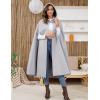 imageGihuo Cape Poncho Womens Hooded Maxi Cloak Coat Winter Warm Long Cloak Cosplay Costumes OuterwearGrey