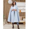 imageGihuo Cape Poncho Womens Hooded Maxi Cloak Coat Winter Warm Long Cloak Cosplay Costumes OuterwearLightblue