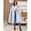 imageGihuo Cape Poncho Womens Hooded Maxi Cloak Coat Winter Warm Long Cloak Cosplay Costumes OuterwearLightblue