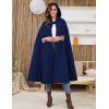 imageGihuo Cape Poncho Womens Hooded Maxi Cloak Coat Winter Warm Long Cloak Cosplay Costumes OuterwearNavy