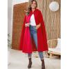 imageGihuo Cape Poncho Womens Hooded Maxi Cloak Coat Winter Warm Long Cloak Cosplay Costumes OuterwearRed