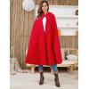 imageGihuo Cape Poncho Womens Hooded Maxi Cloak Coat Winter Warm Long Cloak Cosplay Costumes OuterwearRed