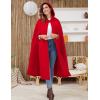 imageGihuo Cape Poncho Womens Hooded Maxi Cloak Coat Winter Warm Long Cloak Cosplay Costumes OuterwearRed