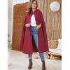 imageGihuo Cape Poncho Womens Hooded Maxi Cloak Coat Winter Warm Long Cloak Cosplay Costumes OuterwearWine