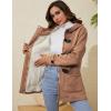 imageGihuo Winter Jackets for Women Sherpa Lined Jacket Women Duffle Toggle Coat Hooded Fleece JacketKhaki