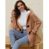imageGihuo Winter Jackets for Women Sherpa Lined Jacket Women Duffle Toggle Coat Hooded Fleece JacketKhaki