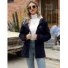imageGihuo Winter Jackets for Women Sherpa Lined Jacket Women Duffle Toggle Coat Hooded Fleece JacketNavy