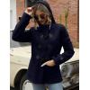 imageGihuo Winter Jackets for Women Sherpa Lined Jacket Women Duffle Toggle Coat Hooded Fleece JacketNavy