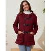 imageGihuo Winter Jackets for Women Sherpa Lined Jacket Women Duffle Toggle Coat Hooded Fleece JacketWine