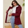 imageGihuo Winter Jackets for Women Sherpa Lined Jacket Women Duffle Toggle Coat Hooded Fleece JacketWine