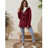 imageGihuo Winter Jackets for Women Sherpa Lined Jacket Women Duffle Toggle Coat Hooded Fleece JacketWine