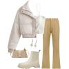 imageGihuo Women s Cropped Puffer Jacket Padded Long Sleeve Bubble Coats Winter Warm Puffy OuterwearBeige