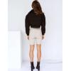 imageGihuo Women s Cropped Puffer Jacket Padded Long Sleeve Bubble Coats Winter Warm Puffy OuterwearBlack