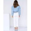 imageGihuo Women s Cropped Puffer Jacket Padded Long Sleeve Bubble Coats Winter Warm Puffy OuterwearBlue