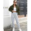 imageGihuo Women s Cropped Quilted Puffer Jacket Outerwear Coats01army