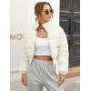 imageGihuo Women s Cropped Quilted Puffer Jacket Outerwear Coats01beige