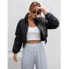 imageGihuo Women s Cropped Quilted Puffer Jacket Outerwear Coats01black