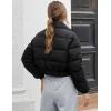 imageGihuo Women s Cropped Quilted Puffer Jacket Outerwear Coats01black