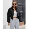 imageGihuo Women s Cropped Quilted Puffer Jacket Outerwear Coats01black
