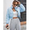 imageGihuo Women s Cropped Quilted Puffer Jacket Outerwear Coats01blue