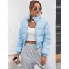 imageGihuo Women s Cropped Quilted Puffer Jacket Outerwear Coats01blue