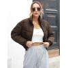 imageGihuo Women s Cropped Quilted Puffer Jacket Outerwear Coats01brown