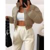 imageGihuo Women s Cropped Quilted Puffer Jacket Outerwear Coats01khaki