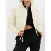 imageGihuo Women s Cropped Quilted Puffer Jacket Outerwear Coats02beige