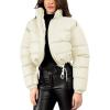 imageGihuo Women s Cropped Quilted Puffer Jacket Outerwear Coats02beige